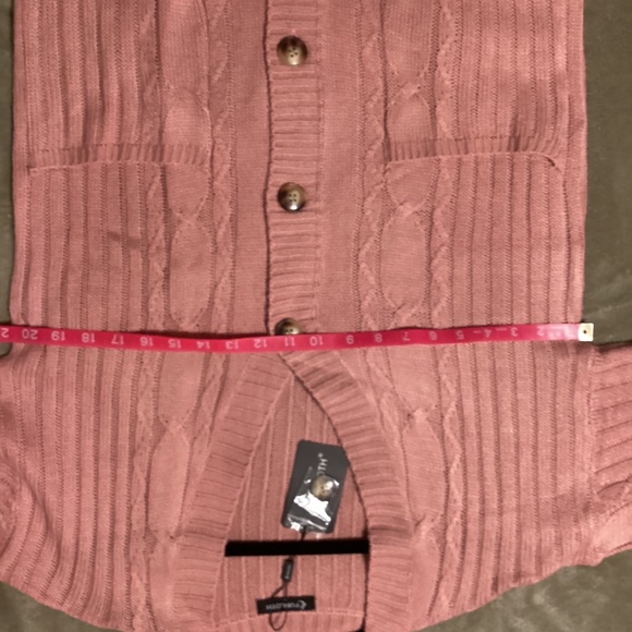 Fuinloth button up cardigan, pink, size medium, NWT - Picture 7 of 7